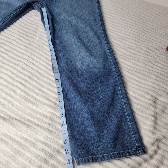 Talbots Petites Women’s Jeans Sz 12P Bootcut Rhinestone Button & Pockets Sparkle - Picture 8 of 10